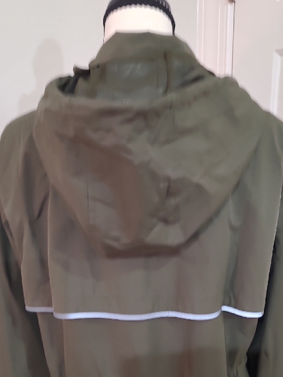 Avoogue Hooded Drawstring Rain Coat- Olive Green - Picture 6 of 9